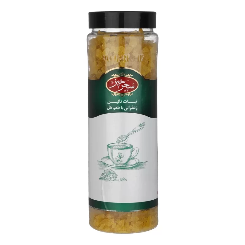 نبات نگین زعفرانی با طعم هل سحرخیز - 500 گرم
