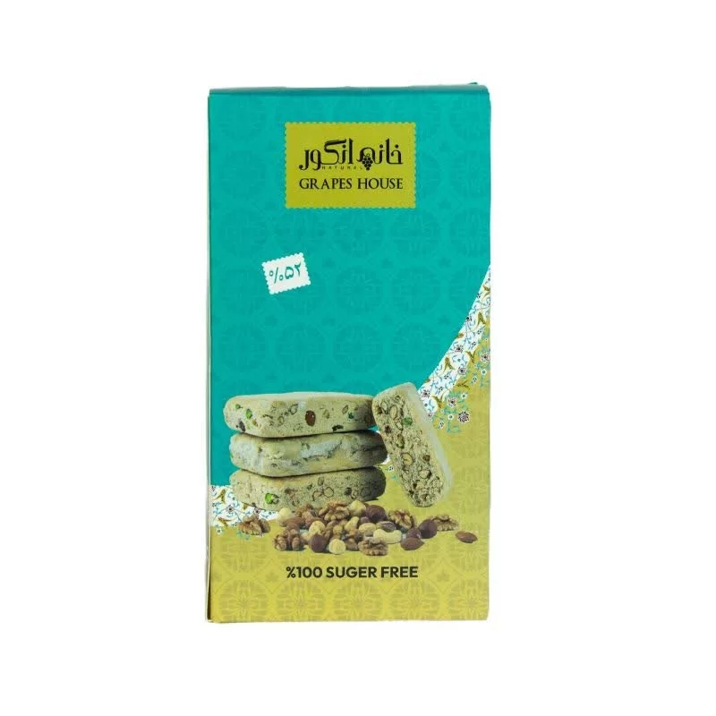 حلوا مغزین چهار شیره و چهار مغز 52 درصد مغز خانه انگور - 300 گرم