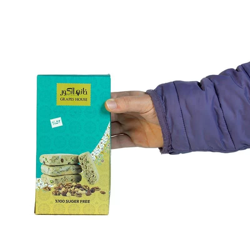 حلوا مغزین چهار شیره و چهار مغز 52 درصد مغز خانه انگور - 300 گرم