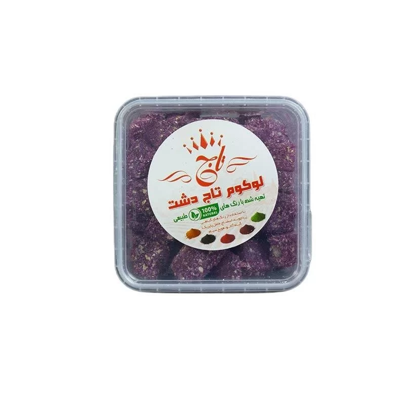 لوکوم گل محمدی مغزدار تاج دشت تبریز - 900 گرم
