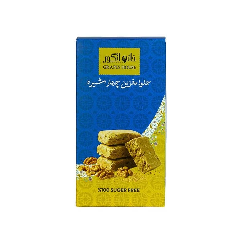 حلوا مغزین چهار شیره 28 درصد مغز خانه انگور - 300 گرم
