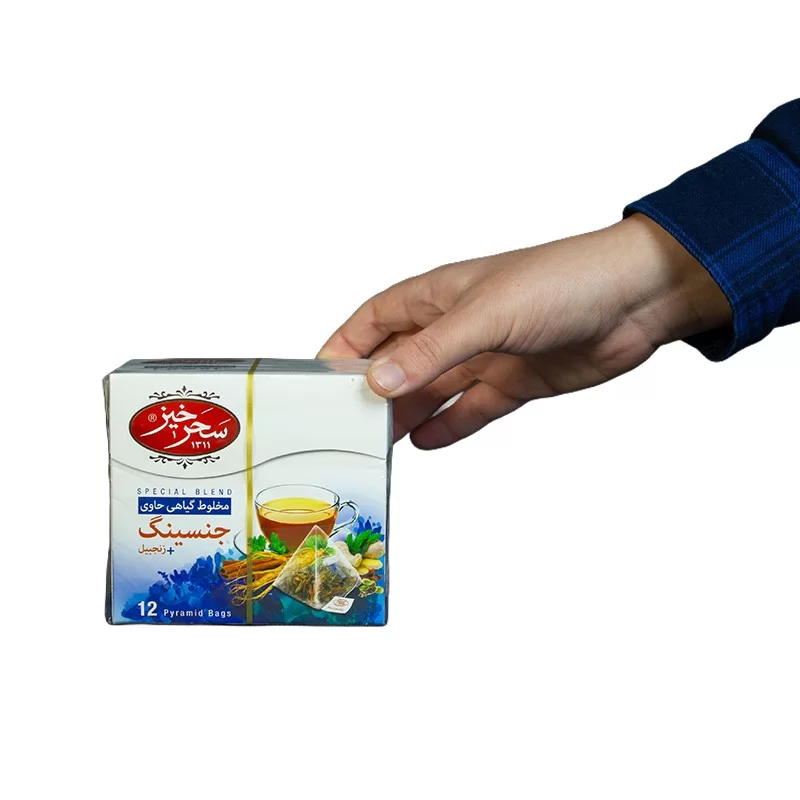 دمنوش جنسینگ و زنجبیل سحر خیز - بسته 12 عددی