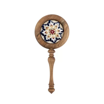 آینه دستی چوبی مدل خاتون