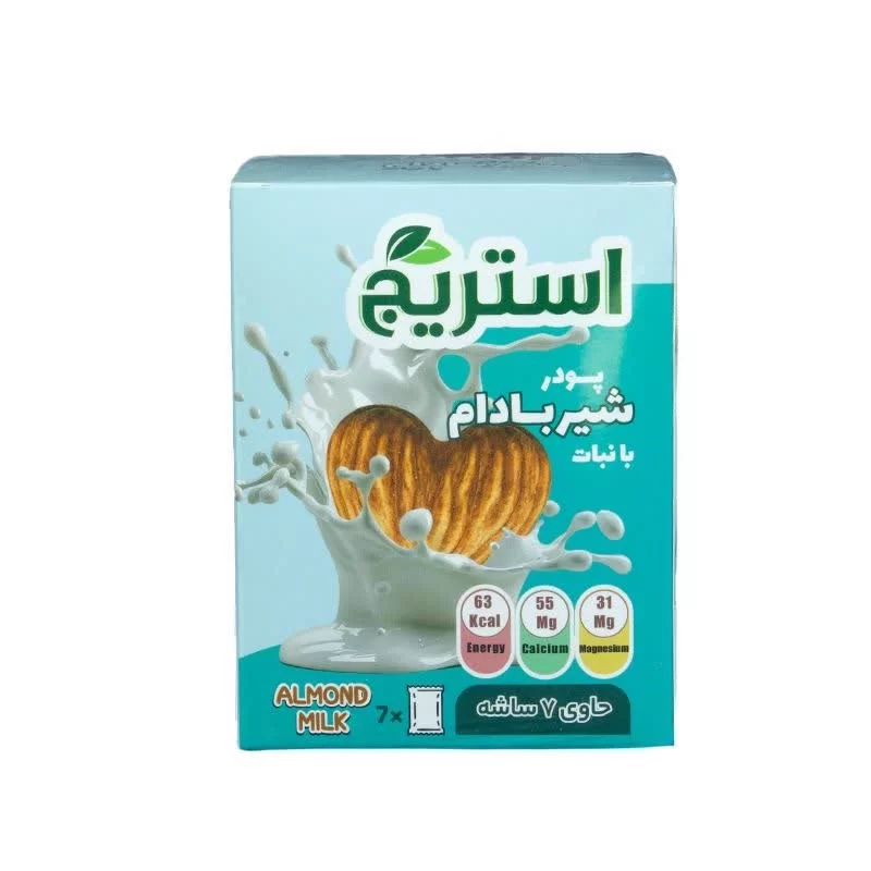 پودر شیر بادام با طعم ساده و نبات استریج - 200 گرم