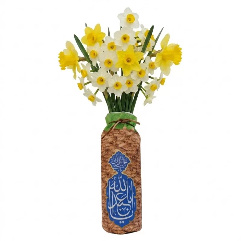 گلدان شیشه ای روکش مخمل طرح حسینی کد 1