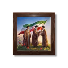 قاب عکس پارچه ای طرح رهبران انقلاب اسلامی کد 03