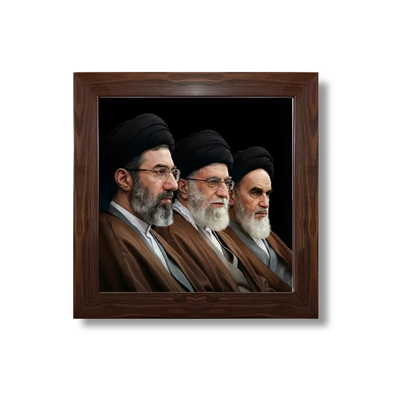قاب عکس پارچه ای طرح رهبران انقلاب اسلامی