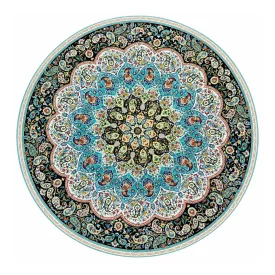 رومیزی مخمل طرح ترمه گرد
