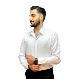 پیراهن پارچه دوشین رنگ سفید کد 1202