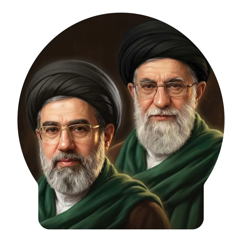 برچسب خودرو طرح رهبر شهید و آقا سیدمجتبی-طرح 4