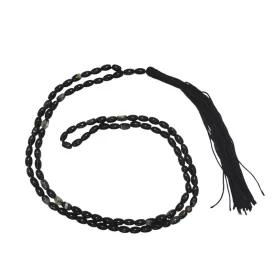 تسبیح 101 دانه عقیق سیاه دانه هلی مدل T017