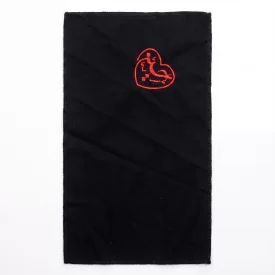 دستمال اشک مشکی گلدوزی قرمز طرح یا حسین (ع)
