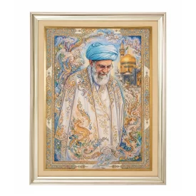 تابلو دکوری مخمل طرح رهبری تجلی ولایت