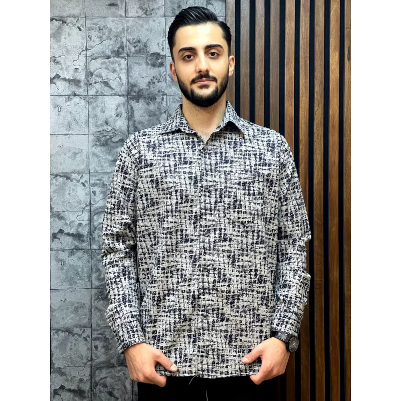 پیراهن پلی استر رنگ سرمه ای کد 1301