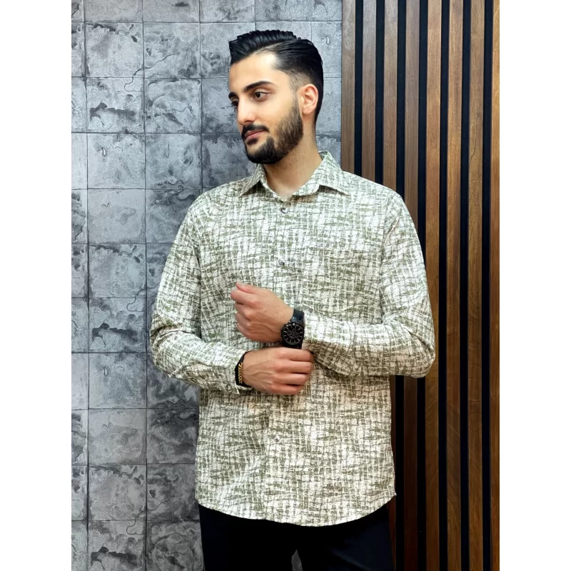 پیراهن پلی استر رنگ سبز کد 1303