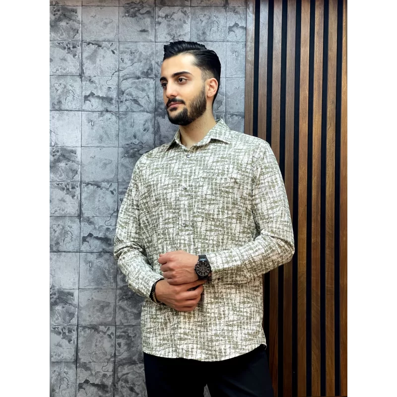 پیراهن پلی استر رنگ سبز کد 1303