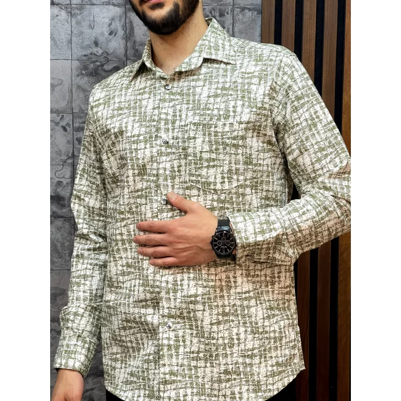 پیراهن پلی استر رنگ سبز کد 1303