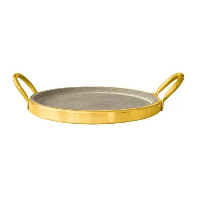 ماهیتابه و گریل سنگی با دسته استیل طلایی