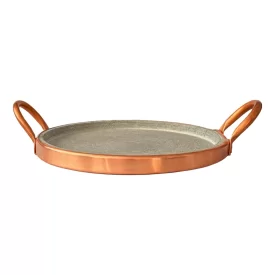 ماهیتابه سنگی با دسته مسی