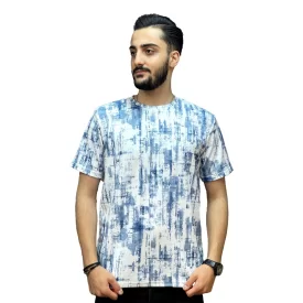 تیشرت طرح مراکشی رنگ آبی 1702