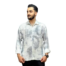 پیراهن پارچه کنفی رنگ آبی کد 1801