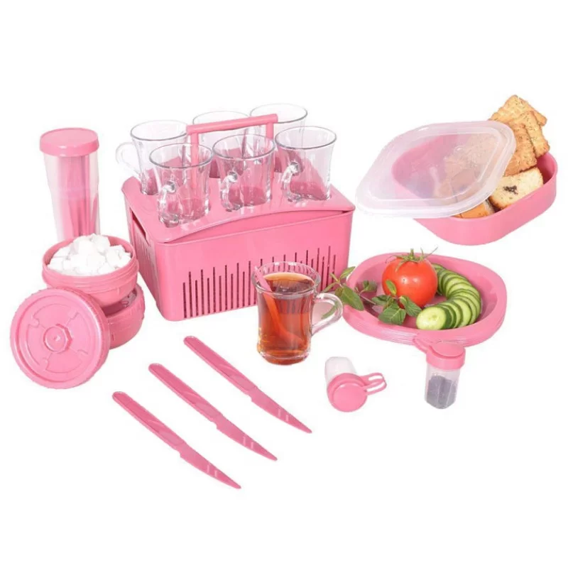  سرویس چای خوری مسافرتی 6 نفره صدف 34 پارچه