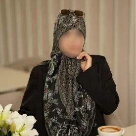 روسری نخی مشکی طوسی وال ترک طرح دیور