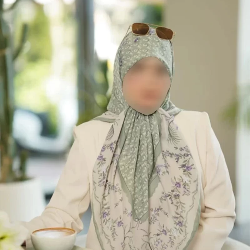 روسری نخی سبز وال ترک طرح دیور