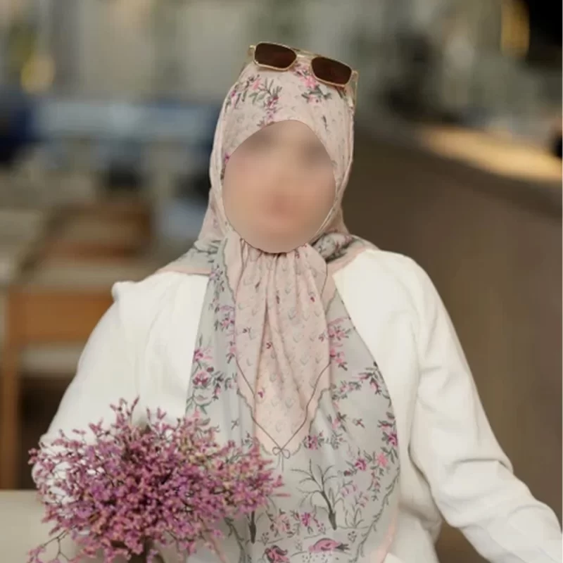 روسری نخی گلبهی وال ترک طرح دیور