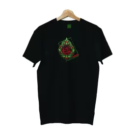 تیشرت پنبه طرح یا حسین رنگ مشکی کد 02