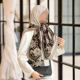 ست کیف و روسری طرح دور گل