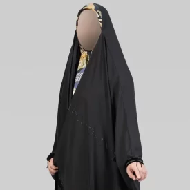 چادر مشکی پارچه نداقطری مدل لاینی افقی زنجیری 