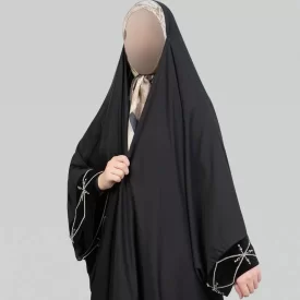 چادر مشکی پارچه میباخ مدل یاسمین لوزی 