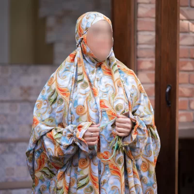 چادر نماز آستین دار کدری نگین دار کد 113