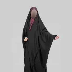 چادر مشکی عربی پارچه میباخ مدل لاینی عمودی