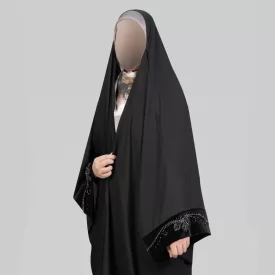 چادر مشکی پارچه میباخ مدل یاسمین نیلوفر