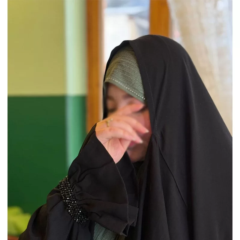 چادر مشکی جواهردوزی کرپ پورشه مدل پرنسسی