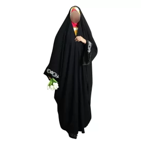 چادر مشکی پارچه میباخ مدل یاسمین روژین 