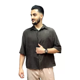 پیراهن پارچه سیلک رنگ قهوه ای کد 2802