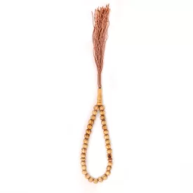 تسبیح گرد 33 دانه چوب زیتون سایز 8  کد 0386