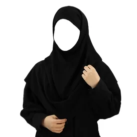 مقنعه کویتی کشدار 110 کرپ کره ای مشکی سایز 29 کد 4200