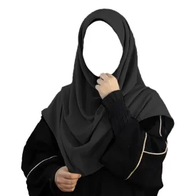 مقنعه ساده 100 کرپ کره ای مشکی  کد 1421