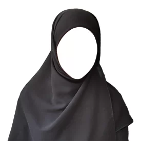 مقنعه لبنانی کرپ کره ای مشکی  کد 1200