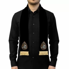 شال محرم مخمل یا حسین طرح اشکی کد 2284