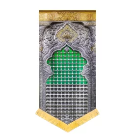 کتیبه محرم تصویری مخمل ضریح امام حسین سبز  کد 60148