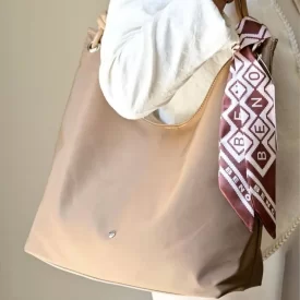 کیف زنانه دوشی خاکی ساتن 