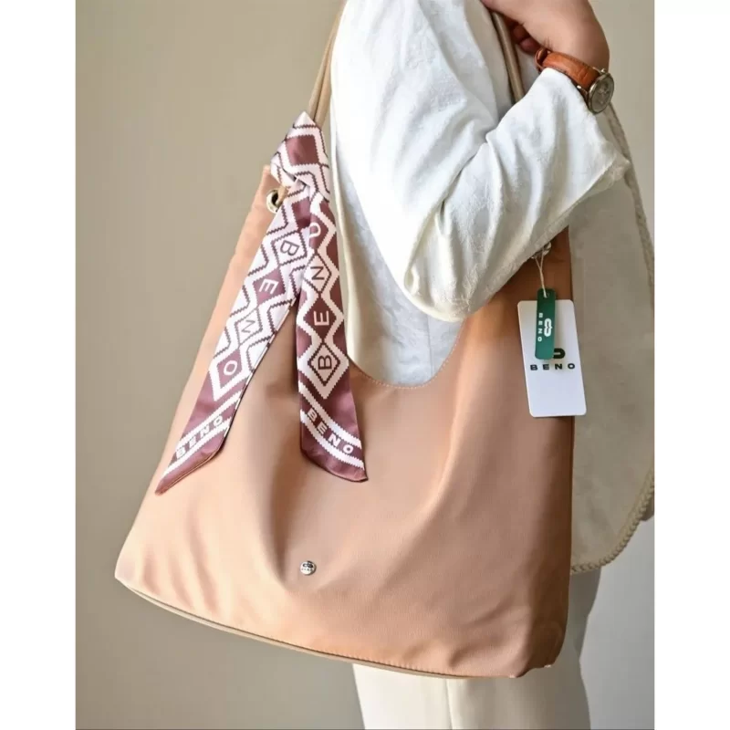 کیف زنانه دوشی کرمی ساتن