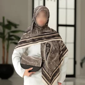 ست کیف و روسری طرح بته جقه کد L60