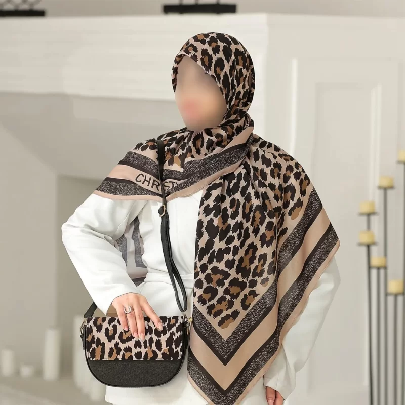 ست کیف و روسری طرح پلنگی کد L60