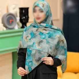 روسری نخی رنگی طرح دار کد 16396